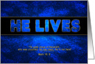 Easter - He Lives - Blue/Gold - Christian card