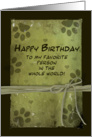 Birthday - From Pet - Green - Paw Imprints card
