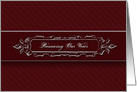 RenewingWeddingVows - Silver Burgandy - Elegant card