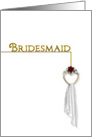 BRIDESMAID REQUEST - HEART/RED ROSE card