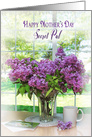 MOTHER’S DAY, SECRET PAL, Bouquet of Lilacs with Coffee on Table card