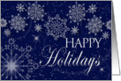 Happy Holidays- Navy/Snowflakes card
