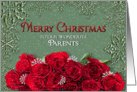 Merry Christmas -Parents- Snow/Roses card