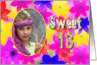 Sweet 13th Birthday Party - Flowers - PHOTO INSERT card