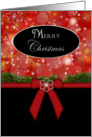 Christmas - Red Bow - Snowflake card
