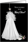 BRIDAL PARTY INVITATION - MAID OF HONOR - DRESS - BLACK/WHITE card
