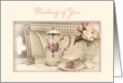 THINKING OF YOU - Vintage Tea Set - Soft Pastels card