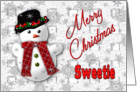 Snowman Christmas Card - Sweetie card