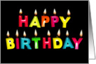 Birthday Candles - Lighted - Colorful card