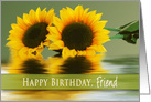 Birthday, Friend, Sunflowers and Reflections card