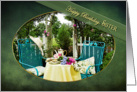 Birthday - SISTER - Cottage Garden - Tea For Two - Trellis card