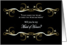 REQUEST - MAID OF HONOR - Black/Gold Friends card