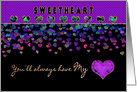 VALENTINE’S DAY, Sweetheart, Colorful Hearts card