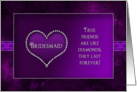 Bridal Attendant’s Invitation - Bridesmaid - Purple/Heart card