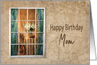 Birthday, Mother, View through Old Weathered Window of Home. card