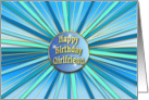 Birthday -Girlfriend - Abstract Rays - sunshine - blues card