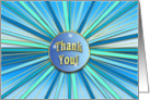 Thank You - Abstract Rays - sunshine - blues card
