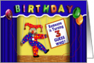 Birthday Party Invitation - AGE 3 - Stage - Puppet card