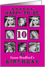 Birthday - 10th - Photo Inserts (8) Fuchsia/Black card