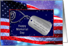 Memorial Day - Patriotic - US Flag - Dog Tags/Verse card