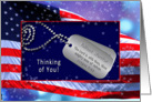 THINKING OF YOU - Patriotic - USA Flag - Dog Tags/Verse card