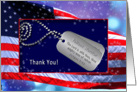 THANK YOU - Patriotic - USA Flag - Dog Tags/Verse card