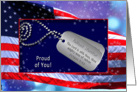 PROUD OF YOU - Patriotic - USA Flag - Dog Tags/Verse card