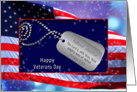 VETERANS DAY - Patriotic - USA Flag - Dog Tags/Verse card