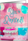 Birthday Party Invitation - You’re Invited - Party Image Pink card