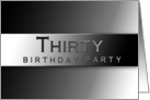 Birthday Party Invitation - 30th - Gradient Charcoal Gray - Classy card