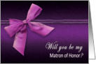 MATRON OF HONOR - Bridal Request - Purple/Bow card