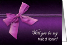 MAID OF HONOR - Bridal Request - Purple/Bow card