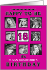 Birthday - 18th - (8 Photo Inserts) Fuchsia card