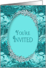 You’re Invited - Blue Ice Diamonds (Faux) Pretty Abstract Blues card