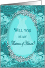 Bridal Attendant Invitation - Matron of Honor Blue card