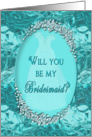 Bridal Attendant Invitation - Bridesmaid - Blue Ice Gems Faux card