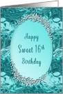 BIRTHDAY,Sweet 16th, Abstract Dainty with Faux Blue Diamonds card