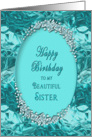 BIRTHDAY - Sister - Blue Ice Gems Faux card