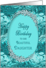 BIRTHDAY -Daughter - Blue Ice Gems Faux card