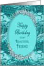 BIRTHDAY - Friend - Blue Ice Gems Faux card
