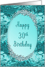 Birthday, 30th, Pretty Blue Ice, Diamond-Like Effects card