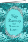 WEDDING ANNIVERSARY - PARENTS - Blue Ice Gems Faux card