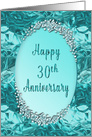 30th Wedding Anniversary, Pretty Blue Ice, Diamond-like Effects Design card