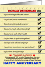 HAPPY ANNIVERSARY - Marriage Questionnaire - Humor card