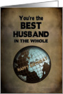BIRTHDAY - BEST HUSBAND - Blue/Brown World card