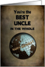 BIRTHDAY - UNCLE - Blue/Brown World card