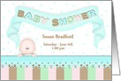 BABY SHOWER INVITATION - BABY CRIB/BANNER (boy or girl) card