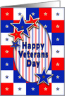 VETERAN’S DAY, Patriotic, Red,White, Blue, Stars card