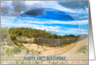 BIRTHDAY, 100th , Scenic Beach with Oval Inset card