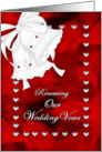 VOW RENEWAL WEDDING INVITATION - Valentine Hearts - Red - Bells card